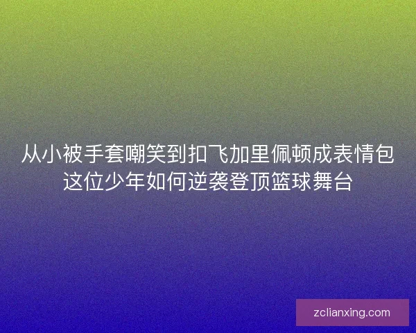 从小被手套嘲笑到扣飞加里佩顿成表情包这位少年如何逆袭登顶篮球舞台